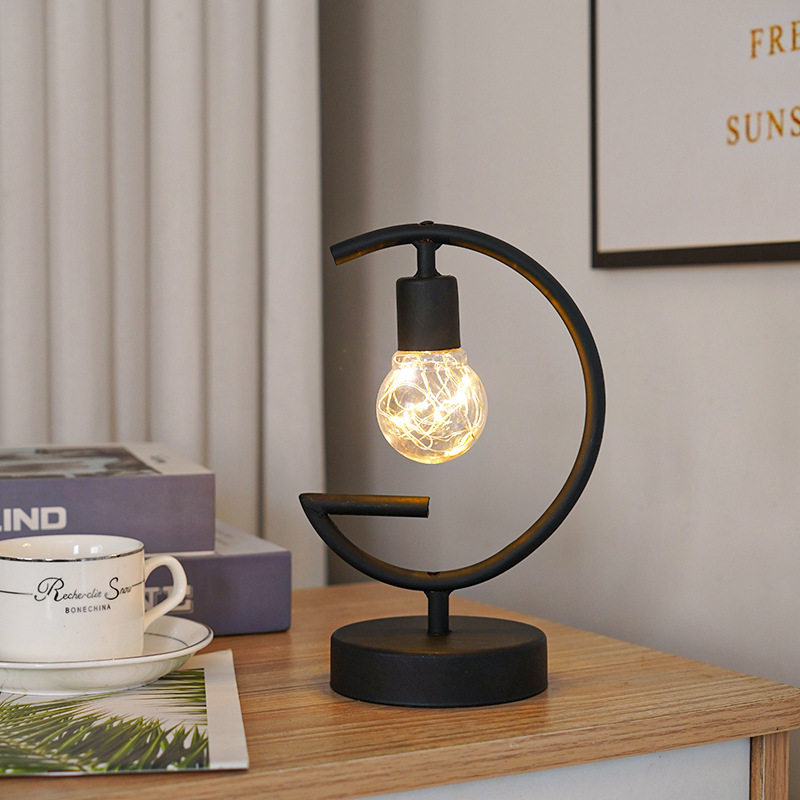 Nordic wrought iron night light creative wine bottle decoration table lamp restaurant bar battery bedside romantic decoration atmosphere lamp
