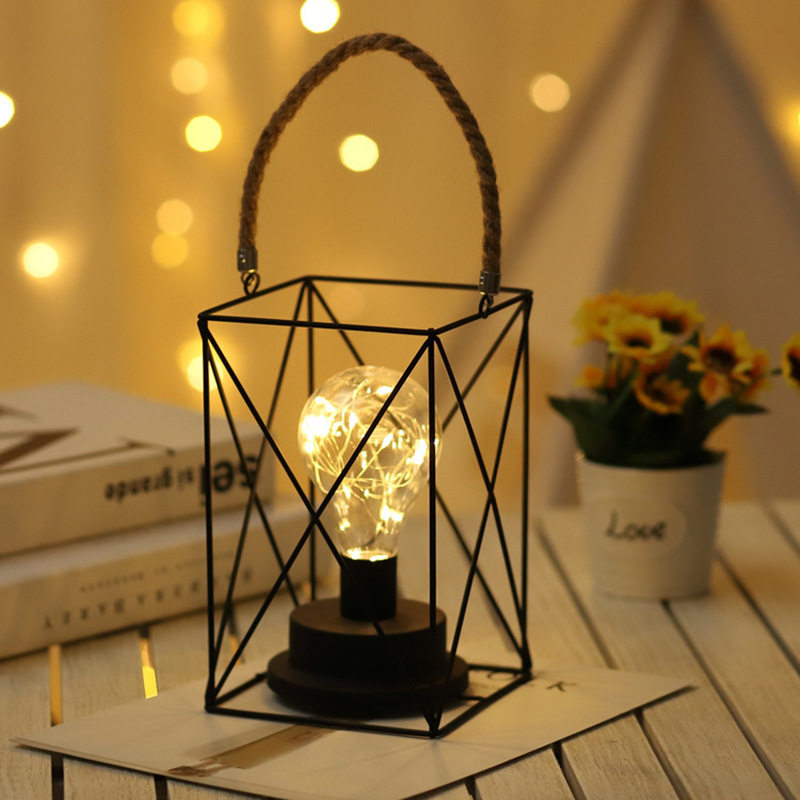 Nordic wrought iron night light creative wine bottle decoration table lamp restaurant bar battery bedside romantic decoration atmosphere lamp