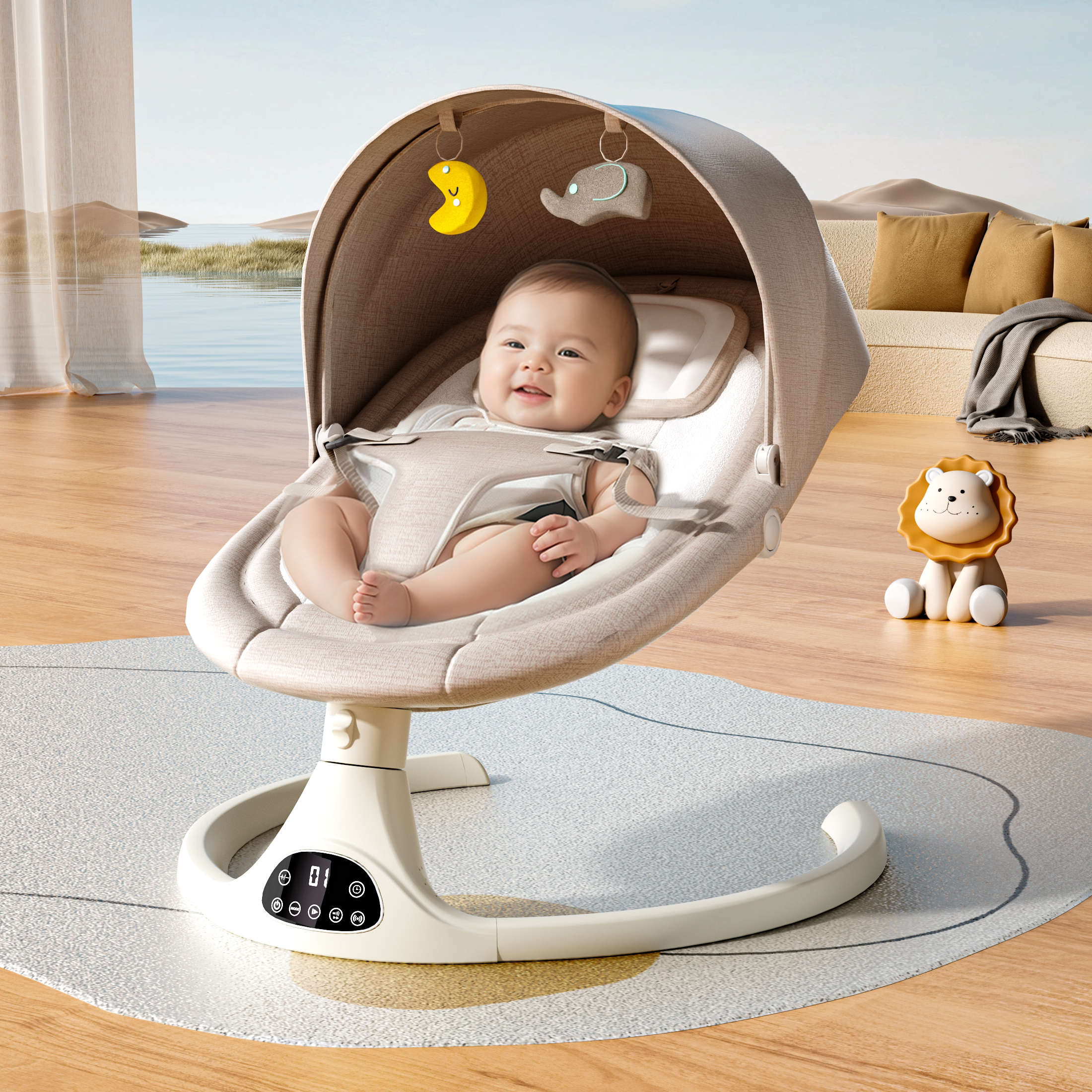 Baby lying sleep artifact, coaxing baby, rocking chair, rocking bed, baby sleeping, electric rocking basket, take the baby to sleep, free your hands