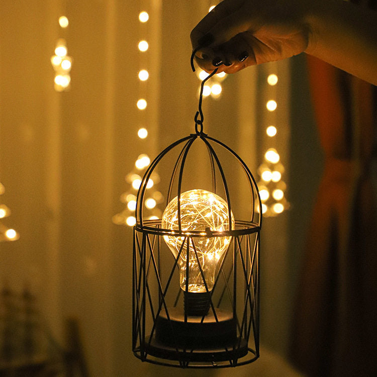 Nordic wrought iron night light creative wine bottle decoration table lamp restaurant bar battery bedside romantic decoration atmosphere lamp