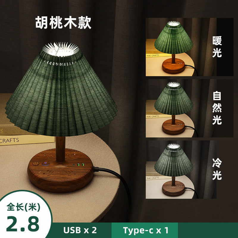 Vintage Decorative Night Light, Table Light, Bedroom Bedside Lamp, Replaceable Bulb, Nordic Ins, Wind Multifunction Socket with USB