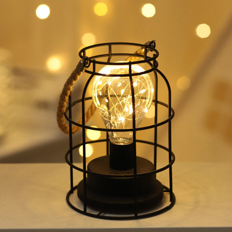 Nordic wrought iron night light creative wine bottle decoration table lamp restaurant bar battery bedside romantic decoration atmosphere lamp