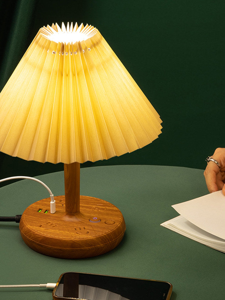 Vintage Decorative Night Light, Table Light, Bedroom Bedside Lamp, Replaceable Bulb, Nordic Ins, Wind Multifunction Socket with USB