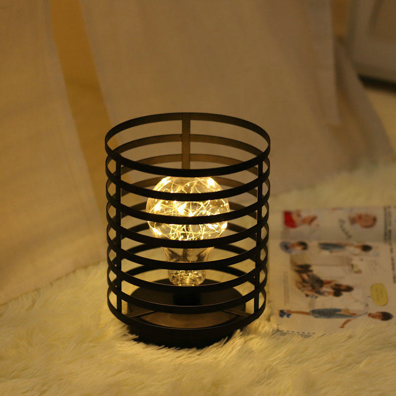 Nordic wrought iron night light creative wine bottle decoration table lamp restaurant bar battery bedside romantic decoration atmosphere lamp