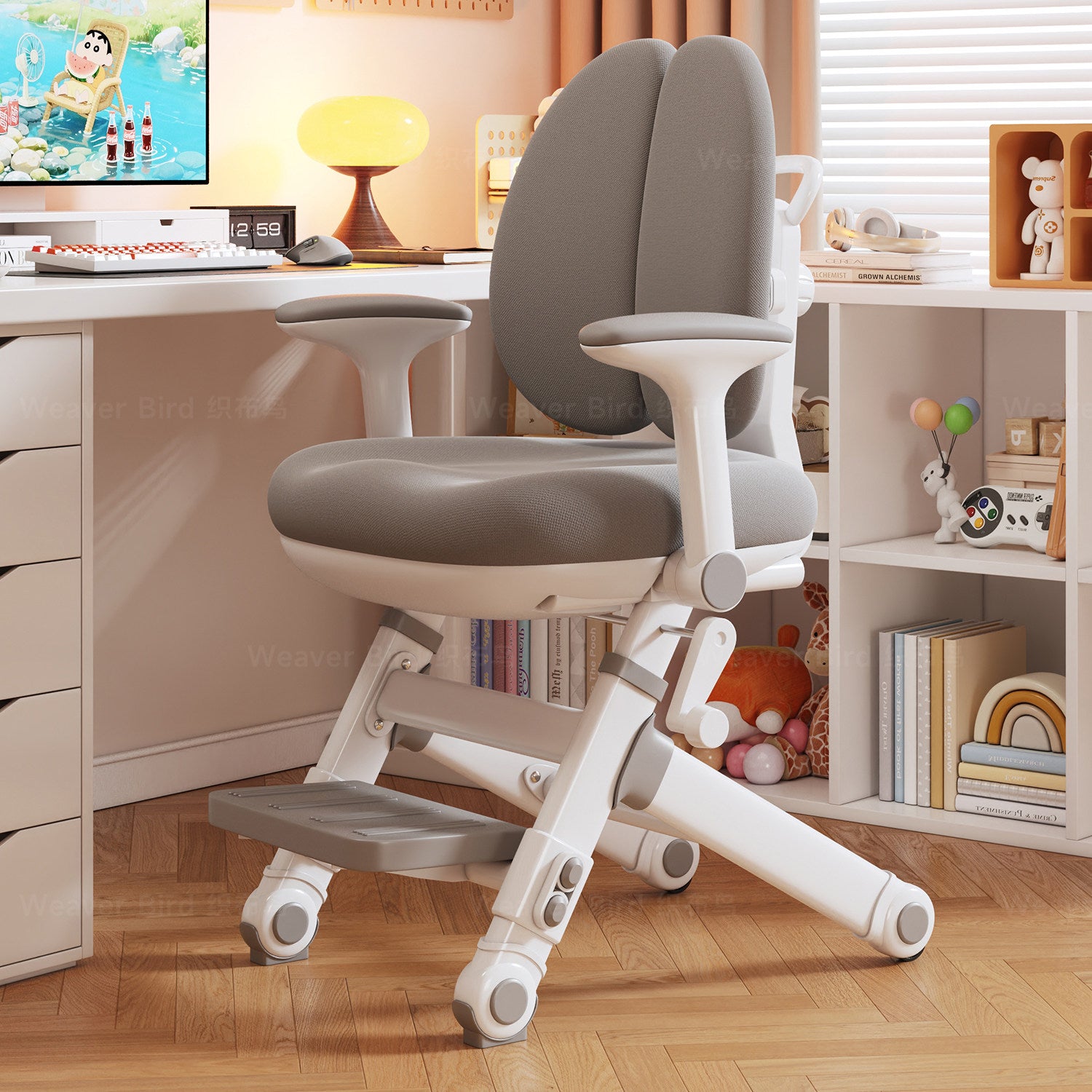 Children's study chair, primary school student home corrective sitting writing chair, adjustable lifting and writing desk chair