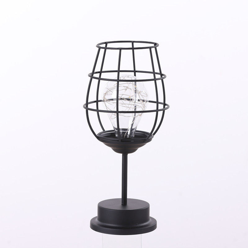Nordic wrought iron night light creative wine bottle decoration table lamp restaurant bar battery bedside romantic decoration atmosphere lamp