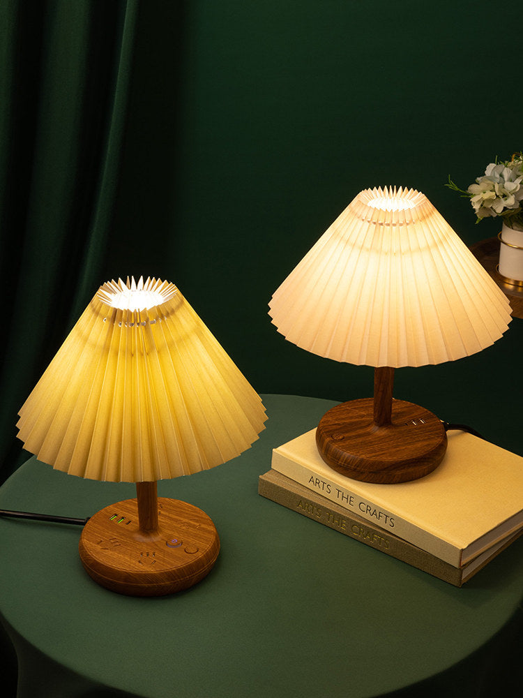 Vintage Decorative Night Light, Table Light, Bedroom Bedside Lamp, Replaceable Bulb, Nordic Ins, Wind Multifunction Socket with USB